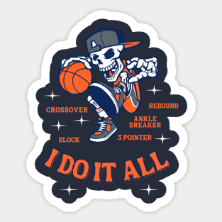 Funny Basketball Retro Art Sticker